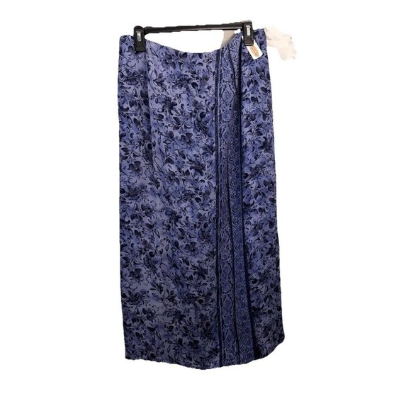 Talbots y2k vintage Silk Wrap Long Maxi Skirt Floral Size 14 - Picture 1 of 12